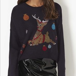 Topshop Knitted Crystal Reindeer Jumper ♥️